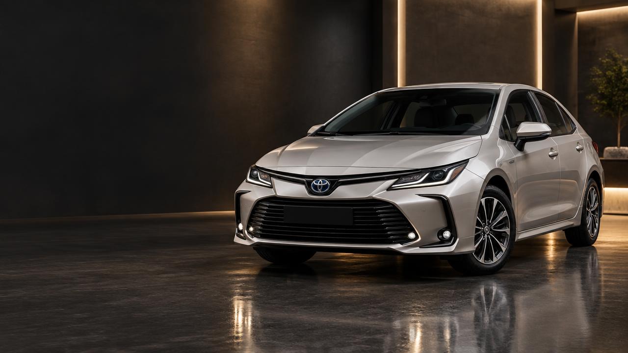 Toyota Corolla em cenário automotivo premium